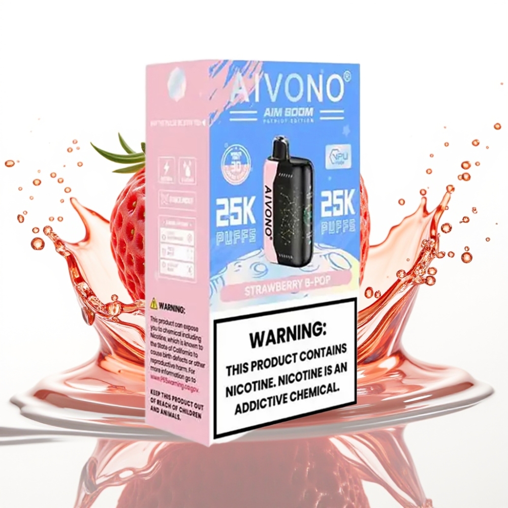 Aivono Aim Boom 25000 Puffs Disposable Vape Jordgubb B Pop 28ml 650mAh