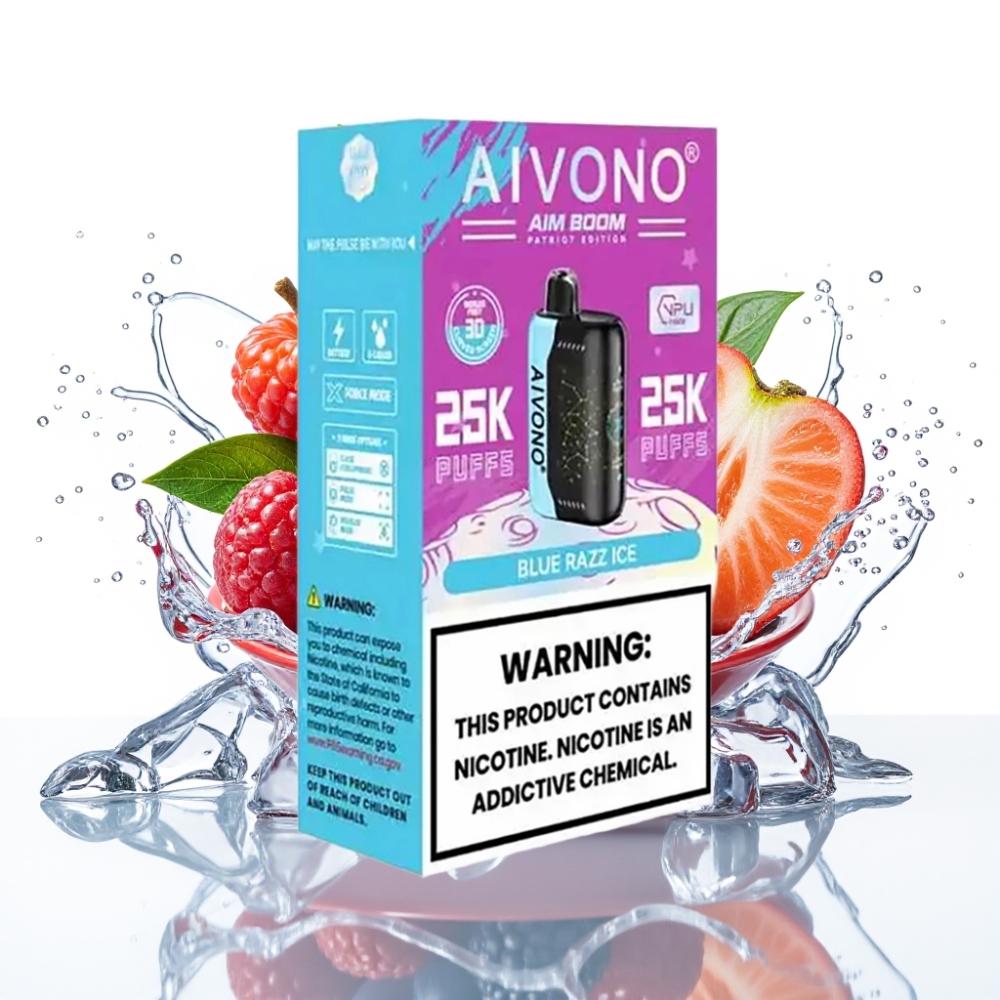 Aivono Aim Boom 25000 Puffs Engångsvape Blå Hallon Is Aivono AIM BOOM 25000 Puffs 28ml 650mAh