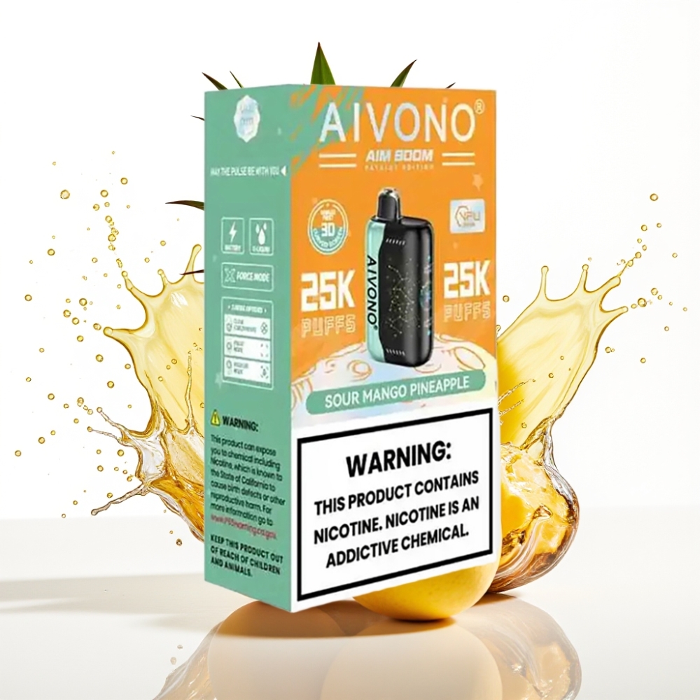 Aivono Aim Boom 25000 Puffs Engångsvape Sur Mango Ananas 28ml