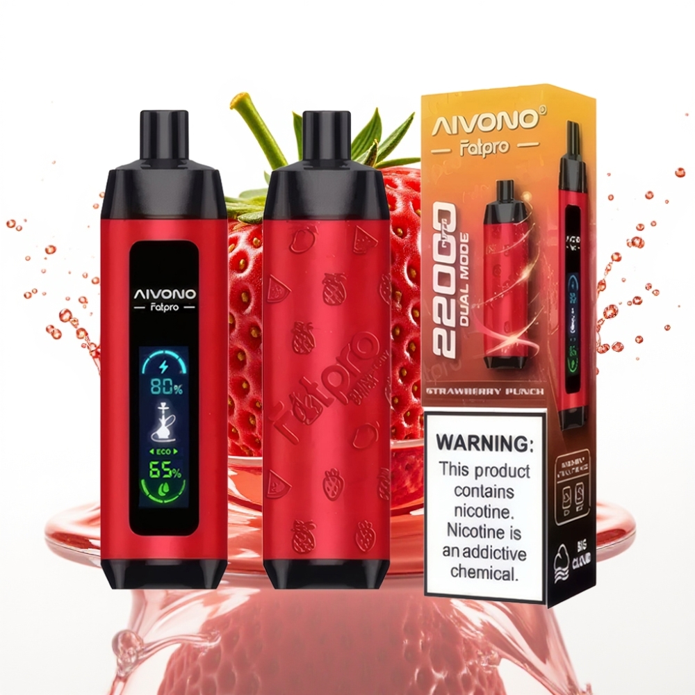 Aivono Aim Fatpro 22000 Puffs Disposable Vape Jordgubb Punch 28ml 600mAh
