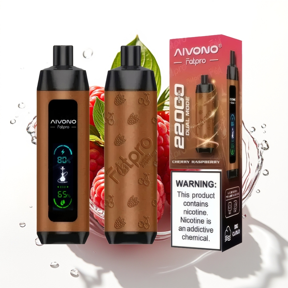 Aivono Aim Fatpro 22000 Puffs Disposable Vape Körsbär Hallon 28ml 600mAh