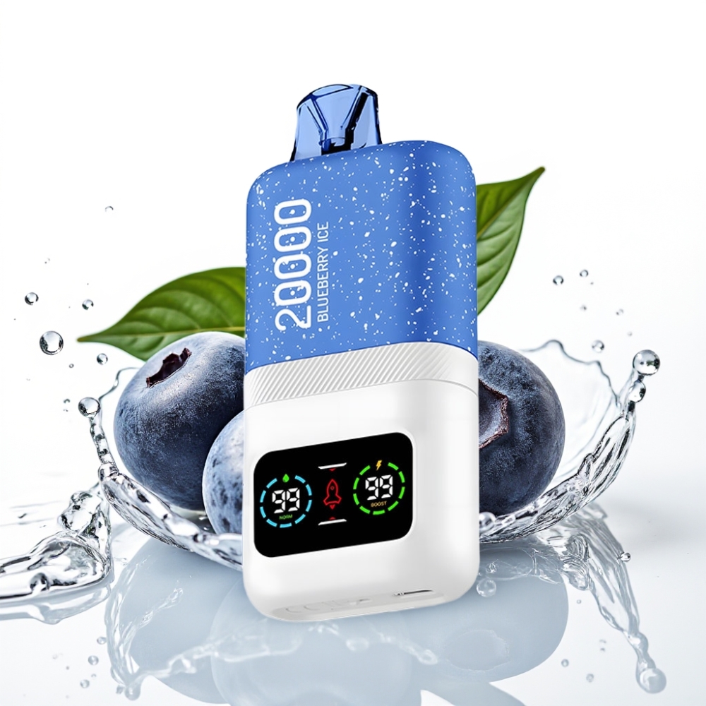 Aivono Aim Magic 20000 Puffs Disposable Vape Blåbärsglass med LCD-display och Typ-C-laddning