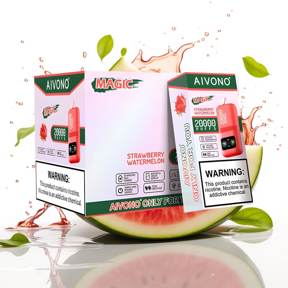 Aivono Aim Magic 20000 Puffs Disposable Vape Jordgubb vattenmelon 26ml LCD