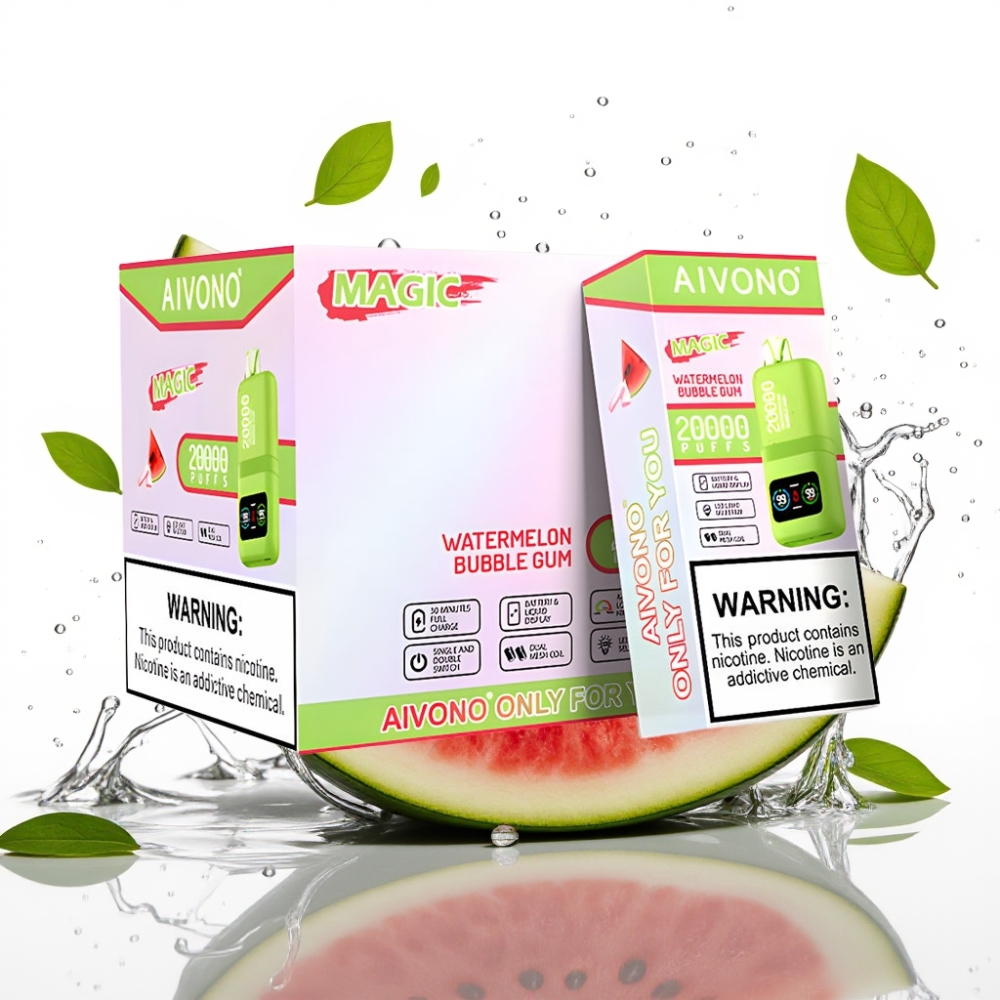 Aivono Aim Magic 20000 Puffs Disposable Vape Vattenmelons Tuggummi 26ml