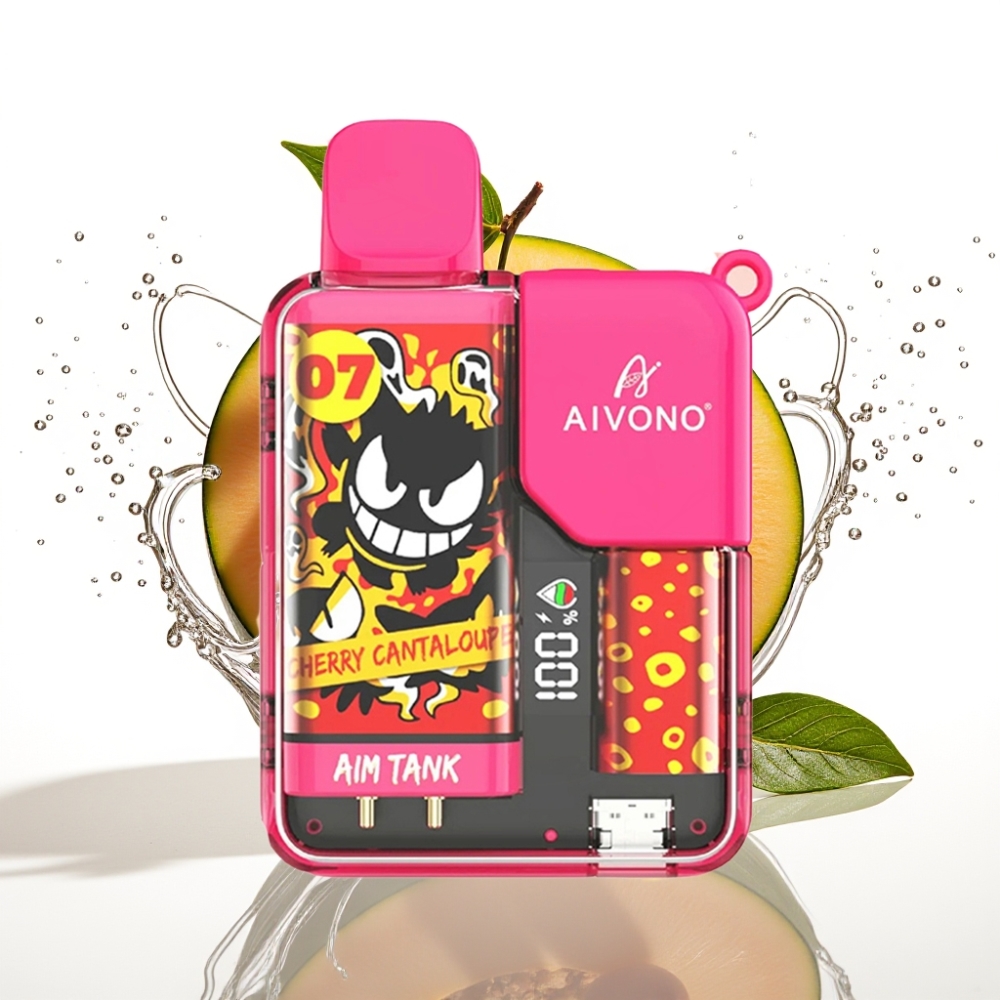 Aivono Aim Tank 9500 Puffs Disposable Vape Körsbär Cantaloupe
