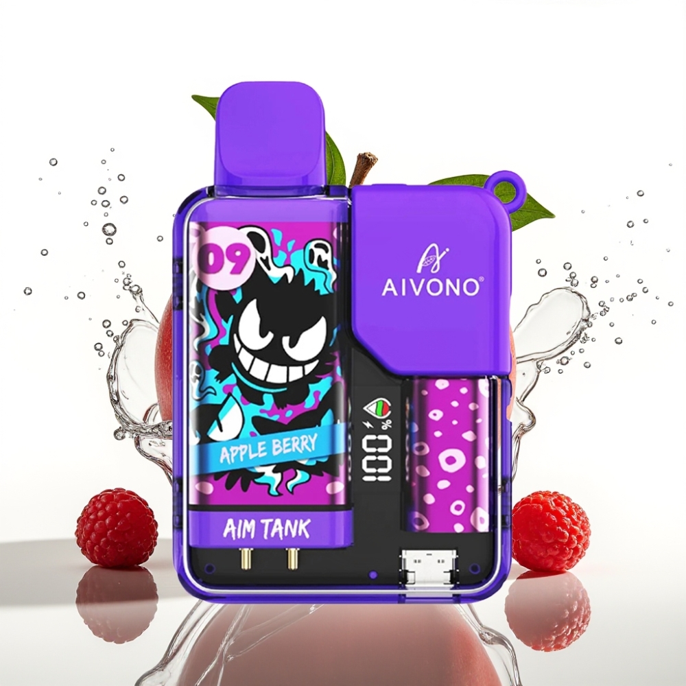 Aivono Aim Tank 9500 Puffs Disposable Vape Äpple Bär med LCD Display