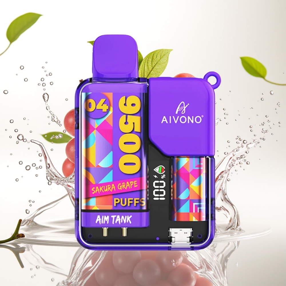 Aivono Aim Tank 9500 Puffs Engångs Vape Sakura Druva