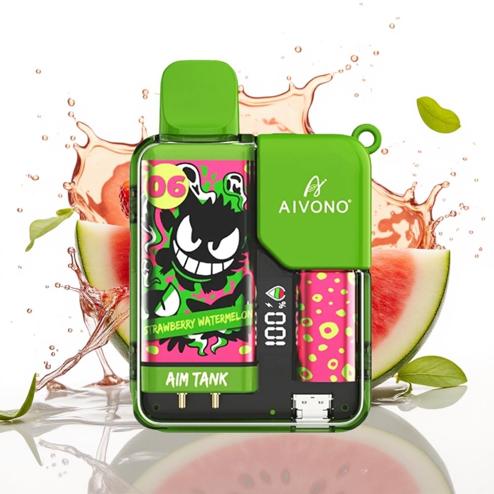 Aivono Aim Tank 9500 Puffs Engångsvape Jordgubb Vattenmelon 18ml 650mAh