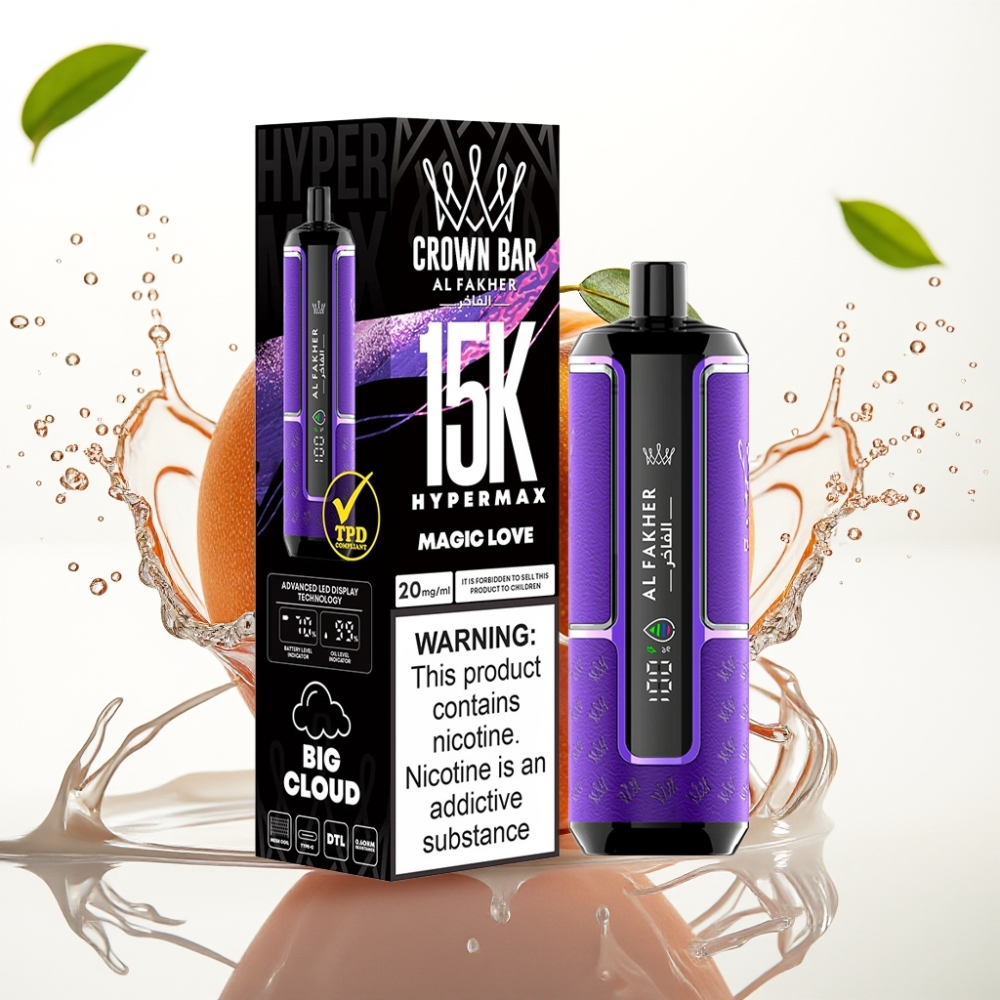 Al Fakher Crown Bar 15K Hypermax Engångs Vape Kit Magisk Kärlek