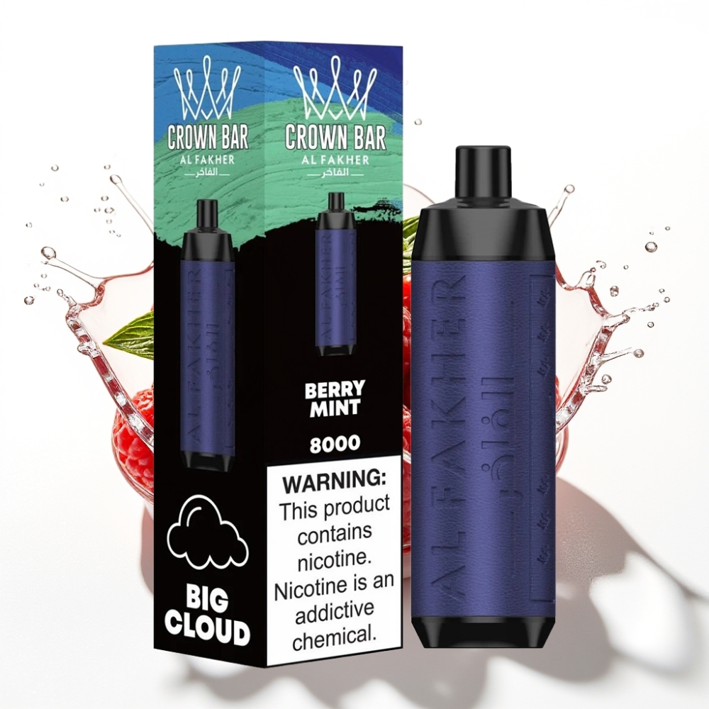 Al Fakher Crown Bar 8000 Crystal Engångs Vape Bärmynta 18ml 8000 puffar
