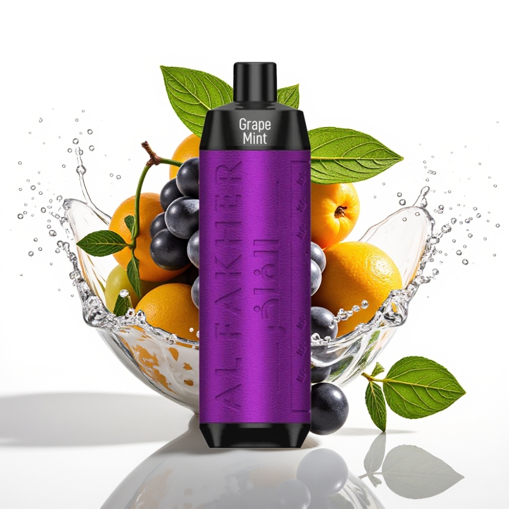Al Fakher Crown Bar 8000 Crystal Engångs Vape Druva Mynta 18ml 8000 Puffar