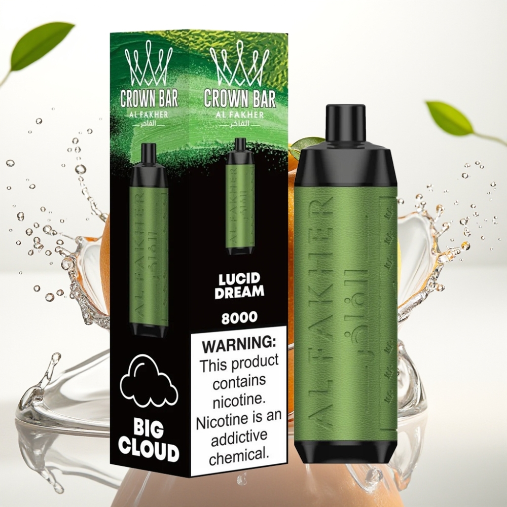 Al Fakher Crown Bar 8000 Crystal Engångs Vape Ljus Dröm med 18ml e-Liquid