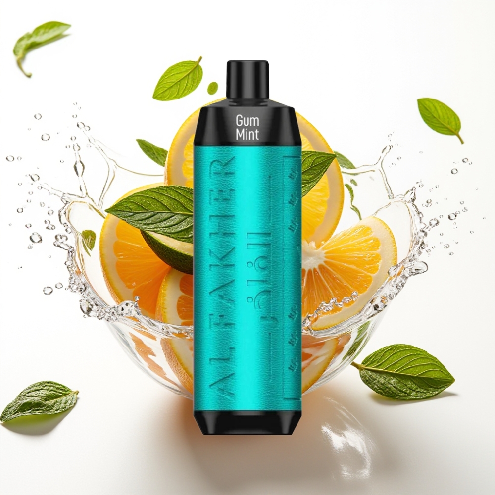 Al Fakher Crown Bar 8000 Crystal Engångs-vape Tuggummi Mint med 18ml e-Liquid och 8000 puffar
