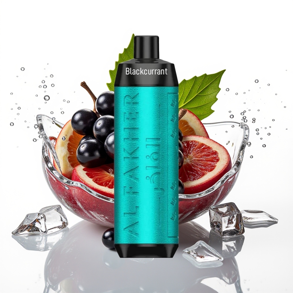 Al Fakher Crown Bar 8000 Crystal Engångsvape Svart Vinbär Is med 18ml e-Liquid och 8000 puffar