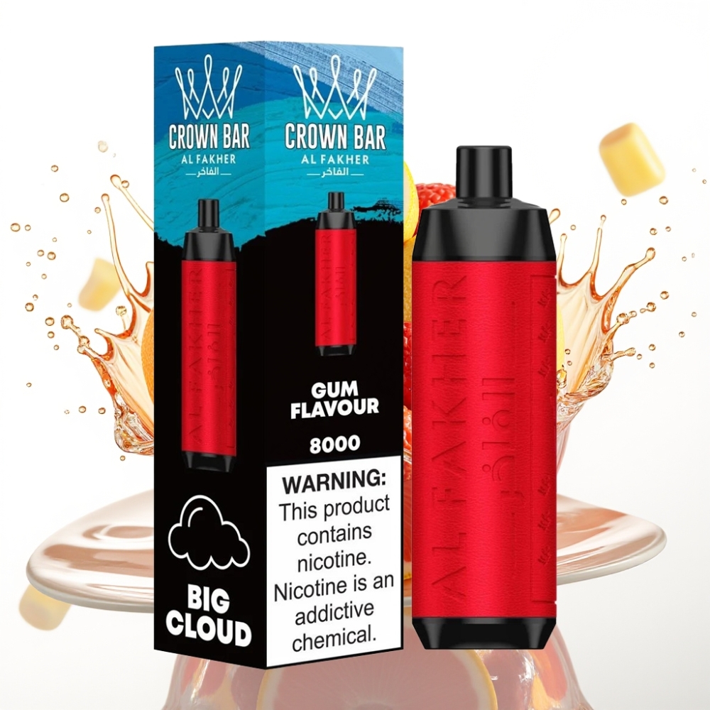 Al Fakher Crown Bar 8000 Crystal Engångsvape Tuggummismak 18ml 8000 puffar