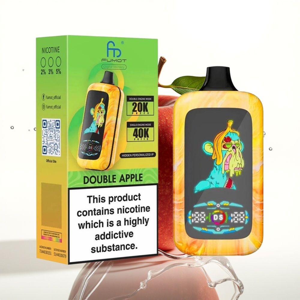 Fumot Digital Monkey 40000 Disposable Vape Dubbel Äpple Med Dual Mesh Coil