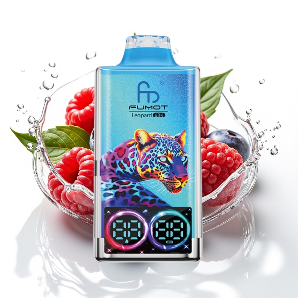 Fumot Leopard 40K Puffs Disposable Vape Blåbär Hallon 5% Nicotine Dual Mesh