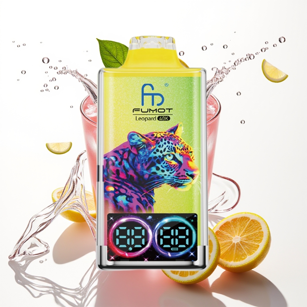 Fumot Leopard 40K Puffs Disposable Vape Rosa Citron 5% Nicotine Dual Mesh