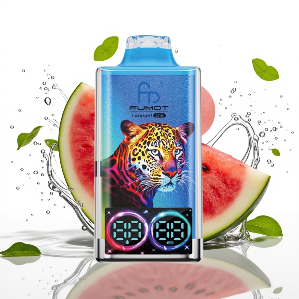 Fumot Leopard 40K Puffs Disposable Vape Vattenmelons Tuggummi med Dual Mesh