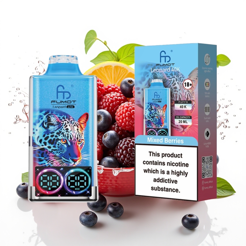 Fumot Leopard 40K Puffs Engångsvape Blandade Bär 5% Nicotine Dual Mesh