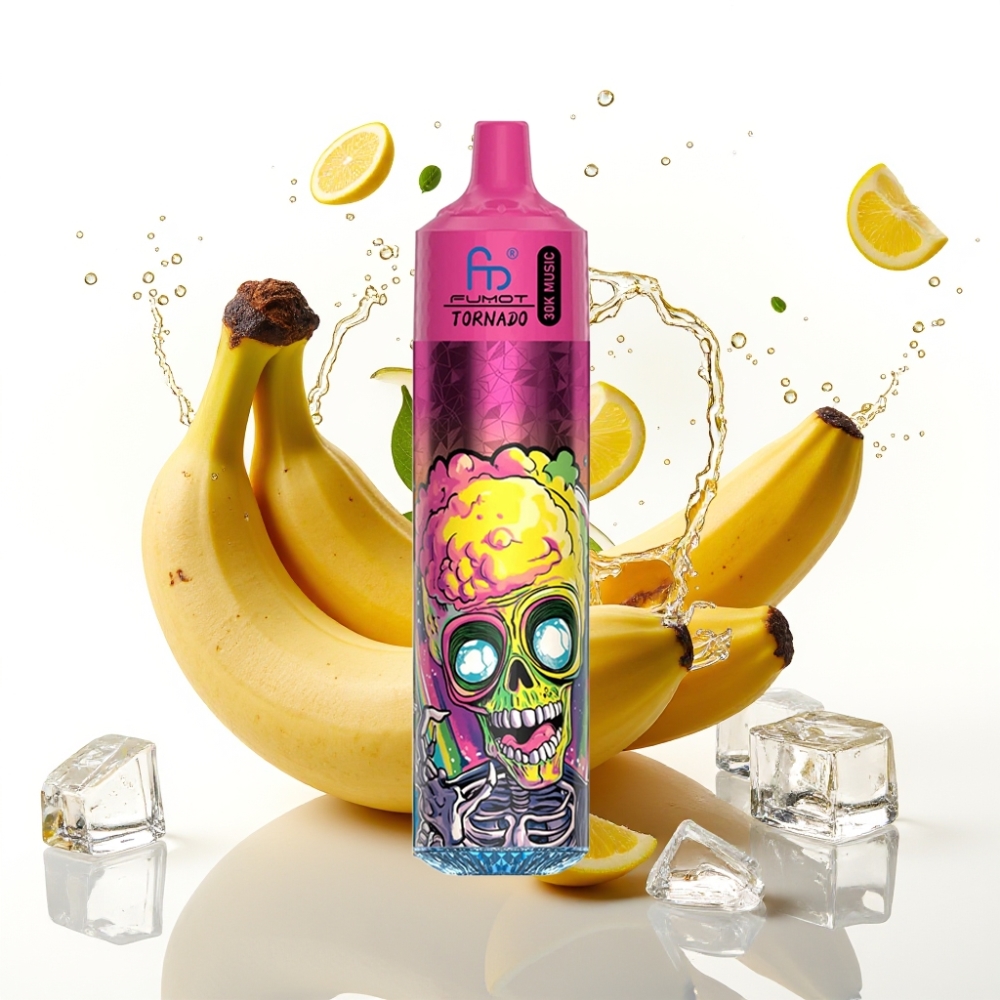 Fumot RandM Tornado 30000 Puffs Disposable Vape Bananis & 30mL e-vätska