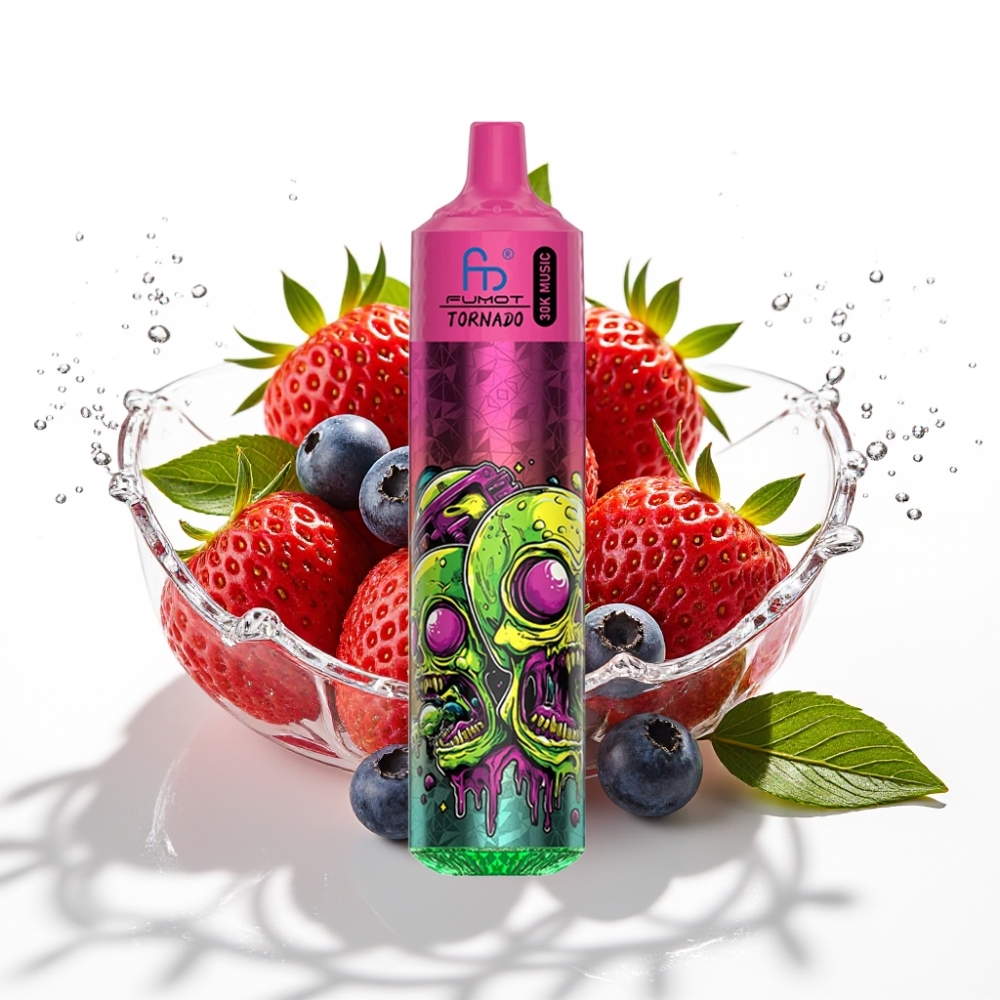 Fumot RandM Tornado 30000 Puffs Disposable Vape Jordgubb Blåbär 30mL 5%