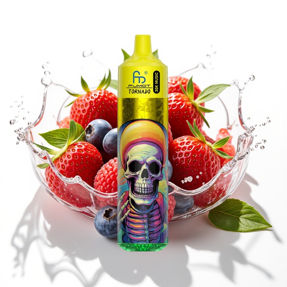 Fumot RandM Tornado 30000 Puffs Disposable Vape Jordgubb Blåbär Hallon 30mL 5%
