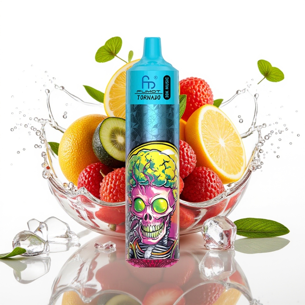 Fumot RandM Tornado 30000 Puffs Disposable Vape Mynta Is med 30mL e-vätska
