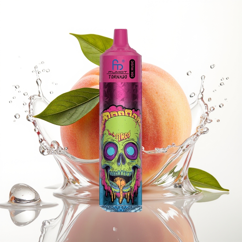 Fumot RandM Tornado 30000 Puffs Disposable Vape Persikais med 30mL e-vätska