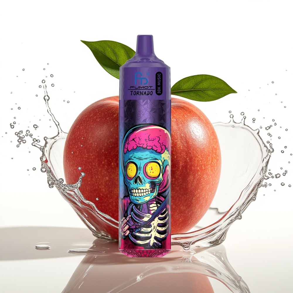 Fumot RandM Tornado 30000 Puffs Disposable Vape Tredubbel Äpple med 30mL e-vätska