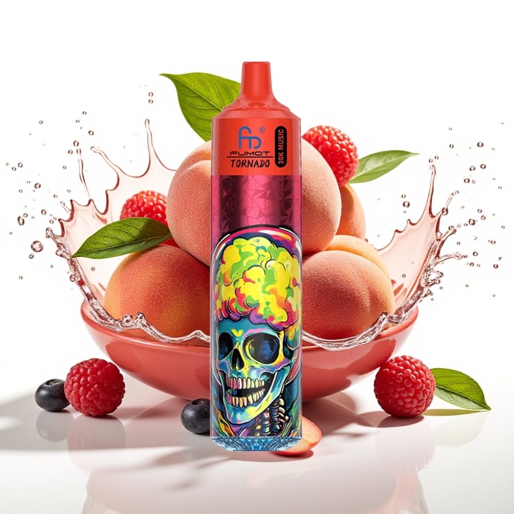Fumot RandM Tornado 30000 Puffs Engångs Vape Persika Bär 30mL 5%