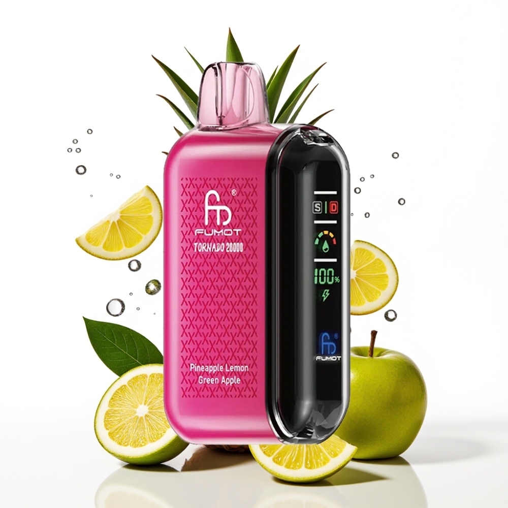 Fumot Tornado 20000 Puffs Disposable Vape Ananas Citron Grönt Äpple 20ml 850mAh