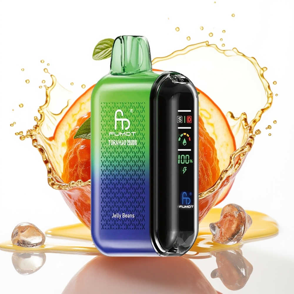 Fumot Tornado 20000 Puffs Disposable Vape Gelébönor med Dual Mesh Coil och Smart Display