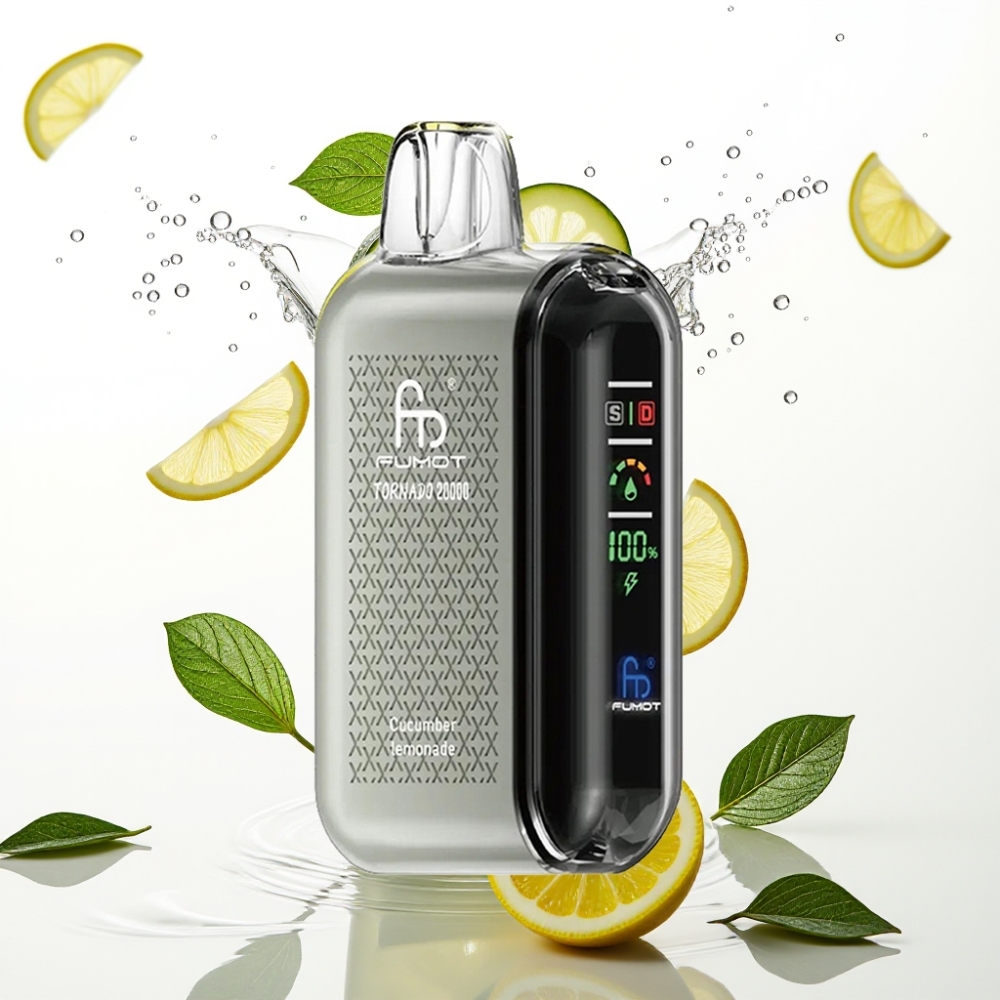 Fumot Tornado 20000 Puffs Disposable Vape Gurka Lemonad med Smart Display