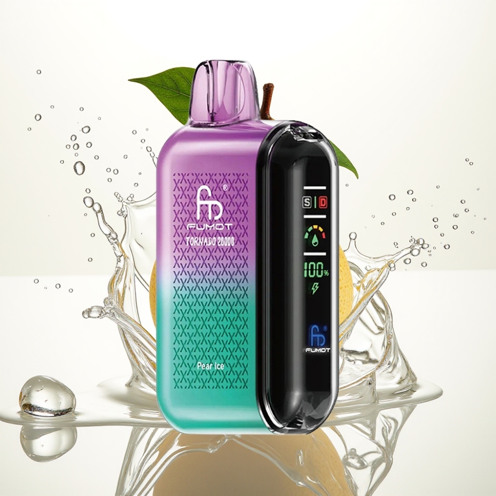 Fumot Tornado 20000 Puffs Engångs Vape Päron Is med Dual Mesh Coil
