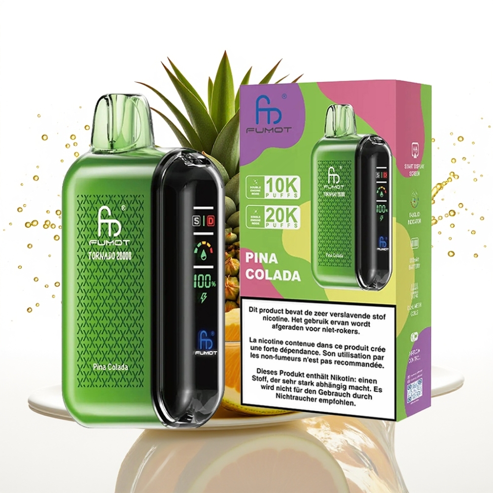 Fumot Tornado 20000 Puffs Engångs-vape Ananas-Kokos med Smart Display