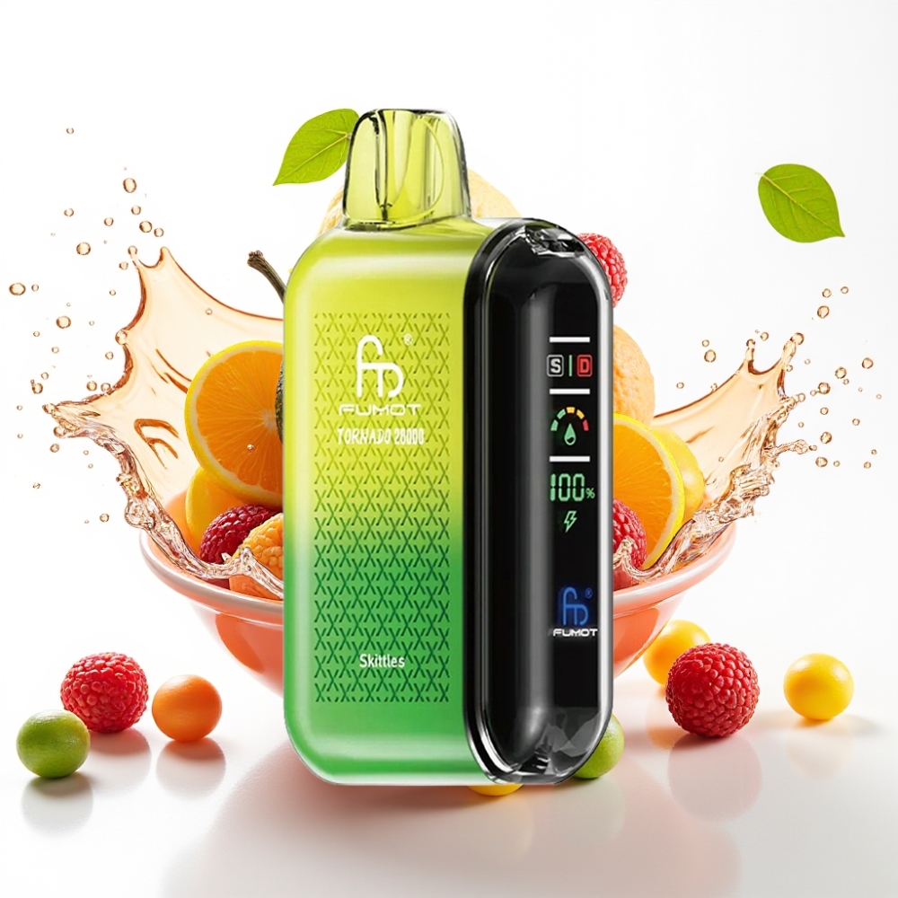 Fumot Tornado 20000 Puffs Engångs-vape Dubbel Mesh Coil Smaker Skittles