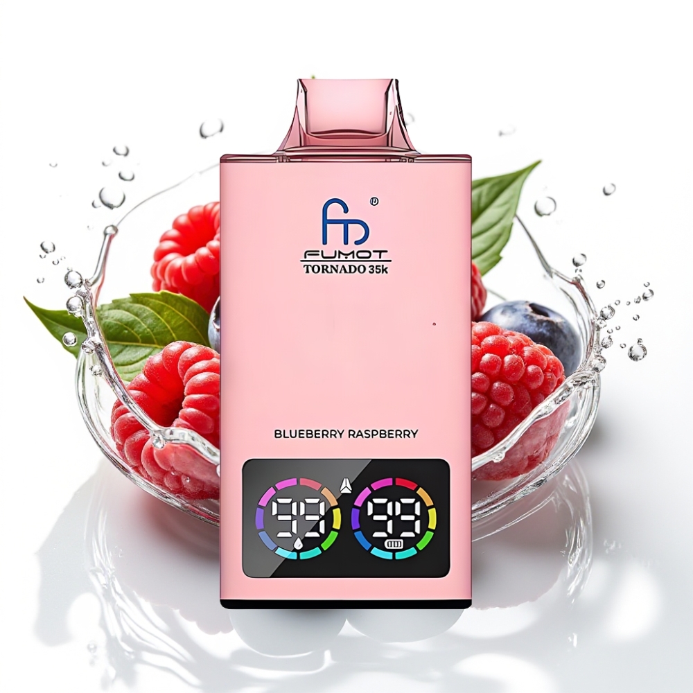 Fumot Tornado 35000 Disposable Vape Blåbär Hallon med Dual Mesh Coil & 15ml E-juice