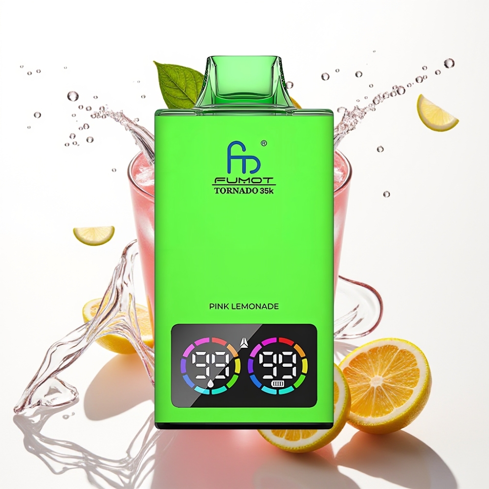 Fumot Tornado 35K Engångsvape Rosa Citronad med Dual Mesh Coil & 15ml E-juice
