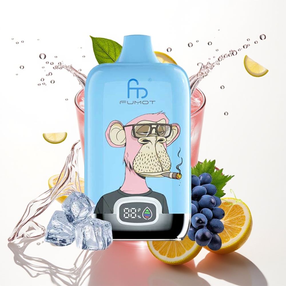 Fumot Tornado Digital Box 12000 Puffs Engångs Vape Rosa Citronad 67g