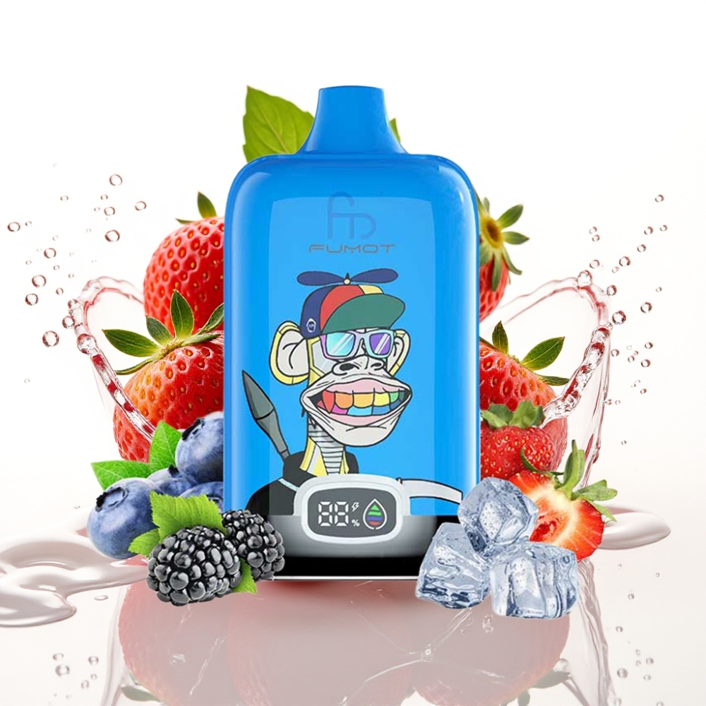 Fumot Tornado Digital Box 12000 Puffs Engångsvape Jordgubb Druva 67g