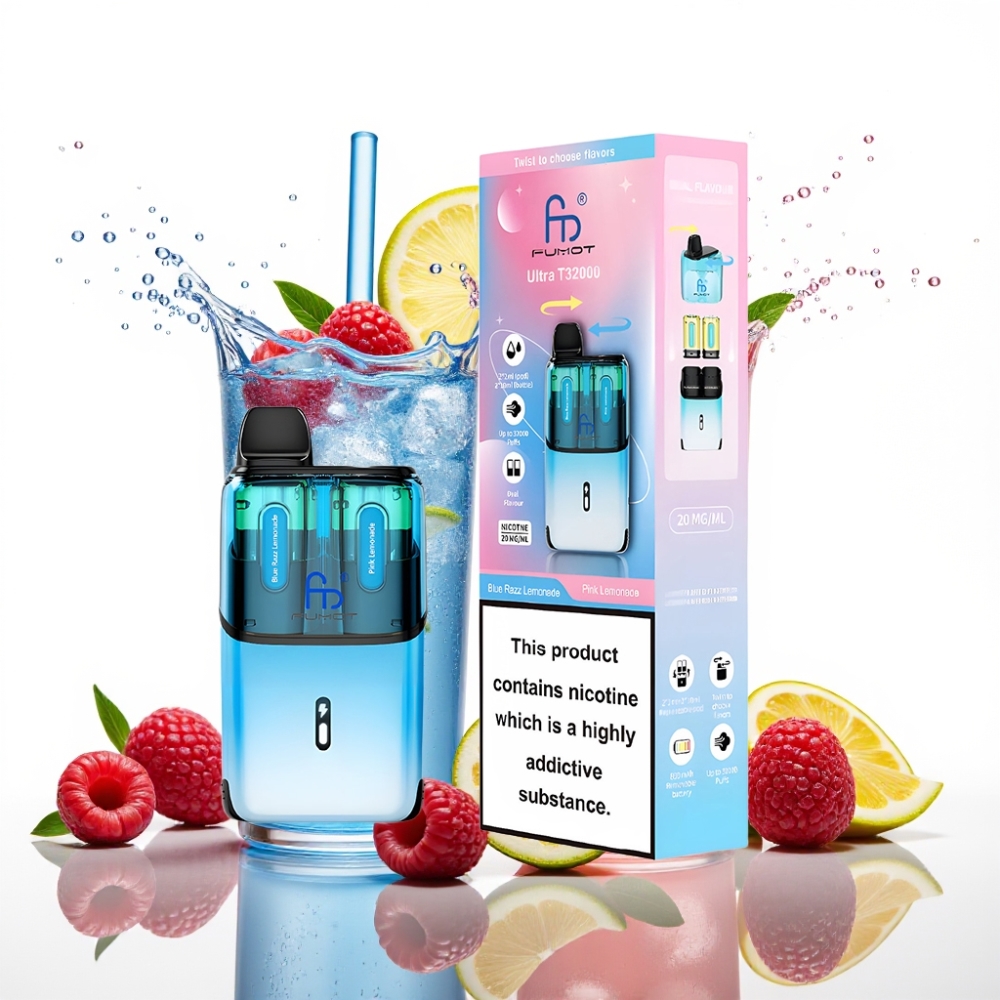 Fumot Ultra T32000 Engångsvape Blå Hallon Lemonad - Rosa Lemonad med 800mAh Batteri