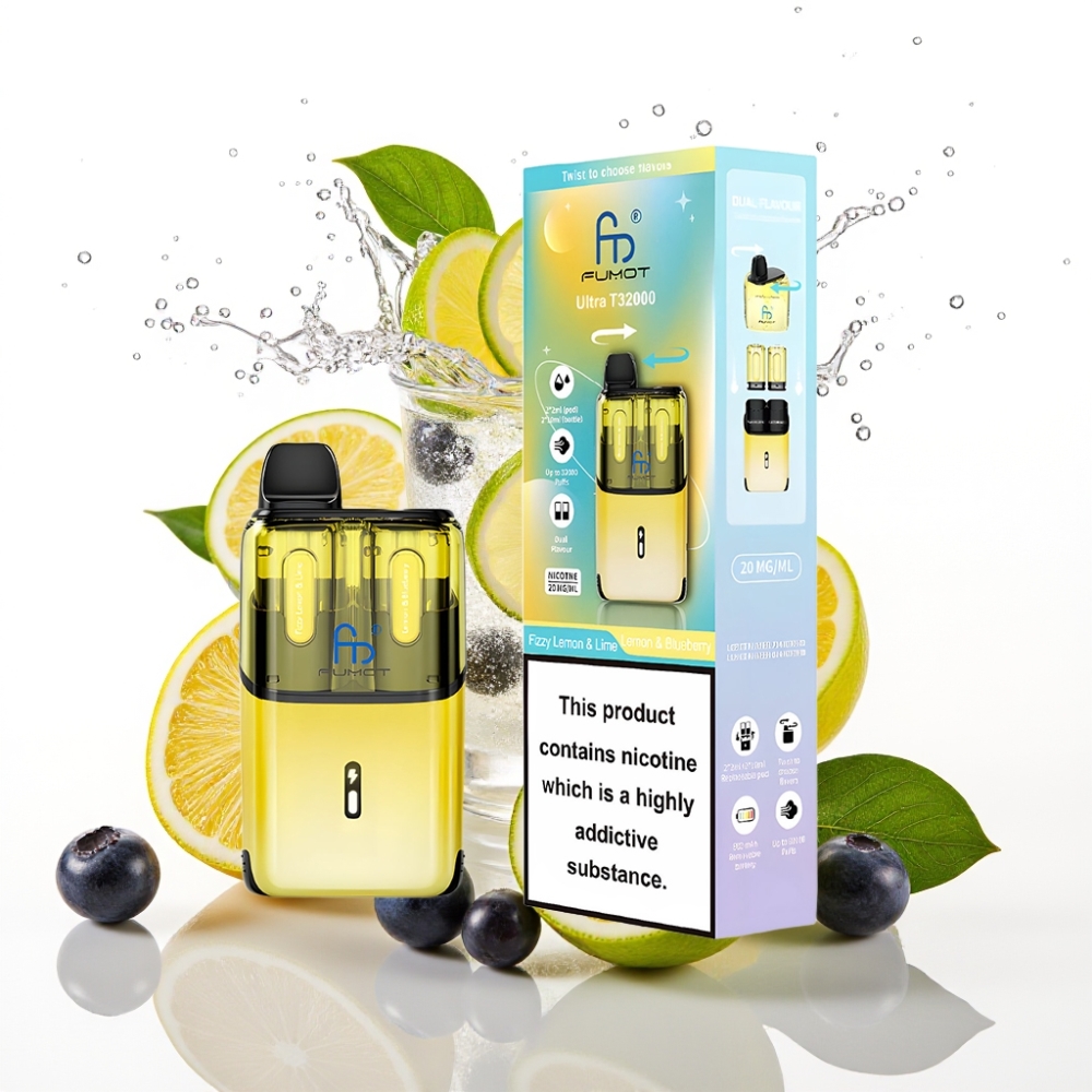 Fumot Ultra T32000 Engångsvape Fizzy Citron & Lime - Citron & Blåbär med 32000 puffar