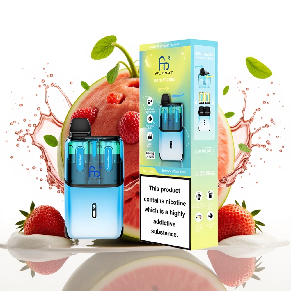 Fumot Ultra T32000 Engångsvape Fruktbomb - Jordgubb Vattenmelon 32000 puffar 24ml