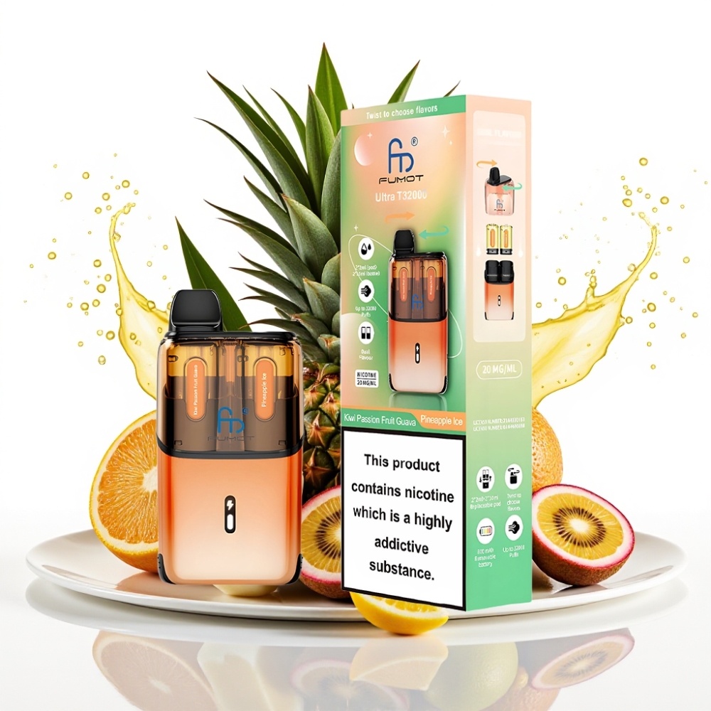 Fumot Ultra T32000 Engångsvape Kiwi Passionsfrukt Guava - Ananas Is med 800mAh & Type-C
