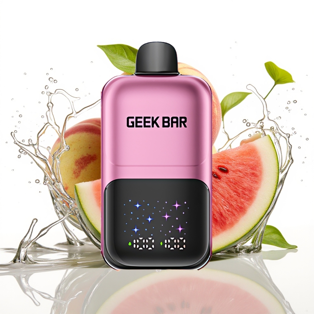 GEEK BAR 2GO 20ml 50000 Puffs Two Series Disposable Vape Pen Persika & Vattenmelon med Interaktiv Stor Skärm