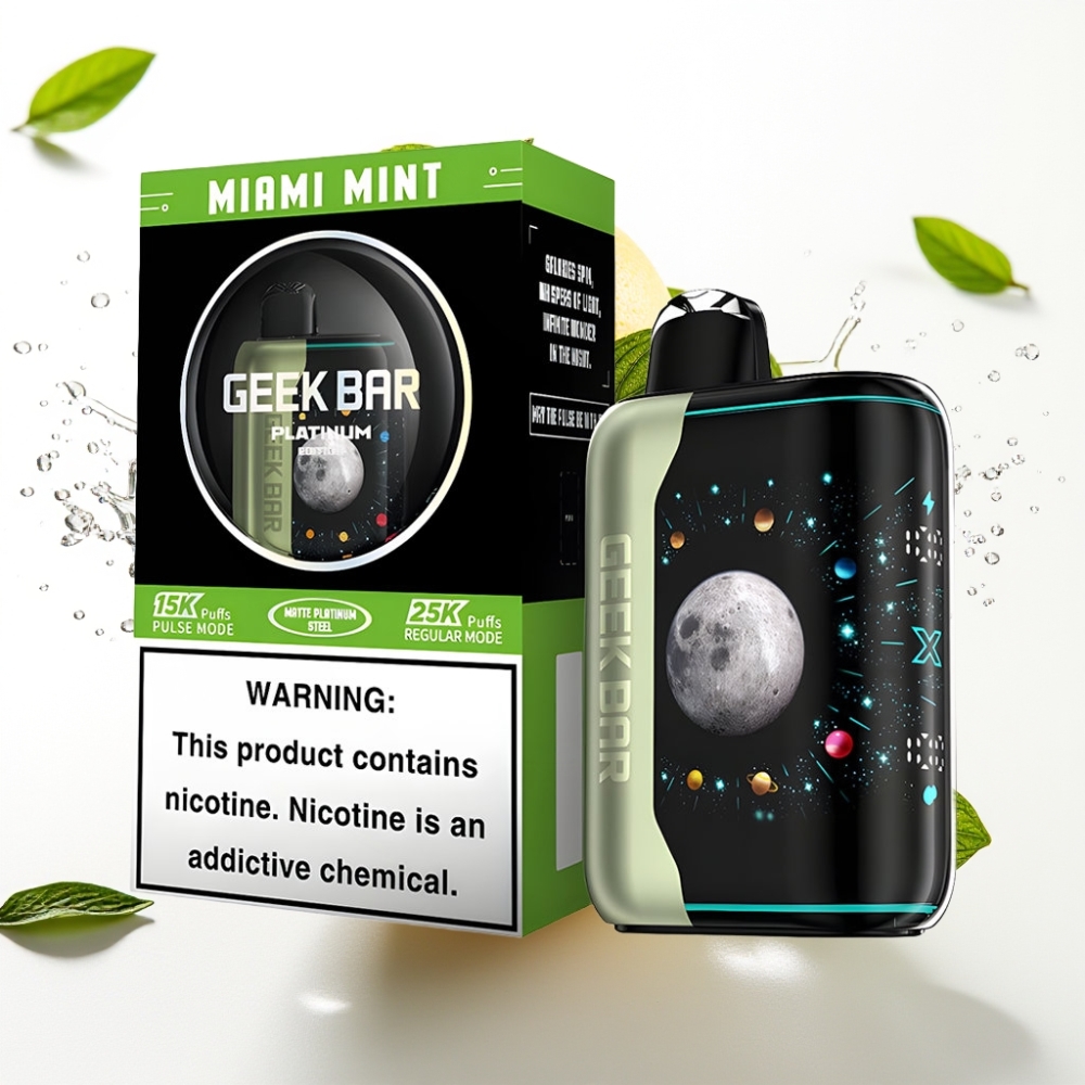 GEEK BAR Platinum Edition 25000 Disposable Vape Miami Mynta med 20mL E-Liquid och 2% nikotin