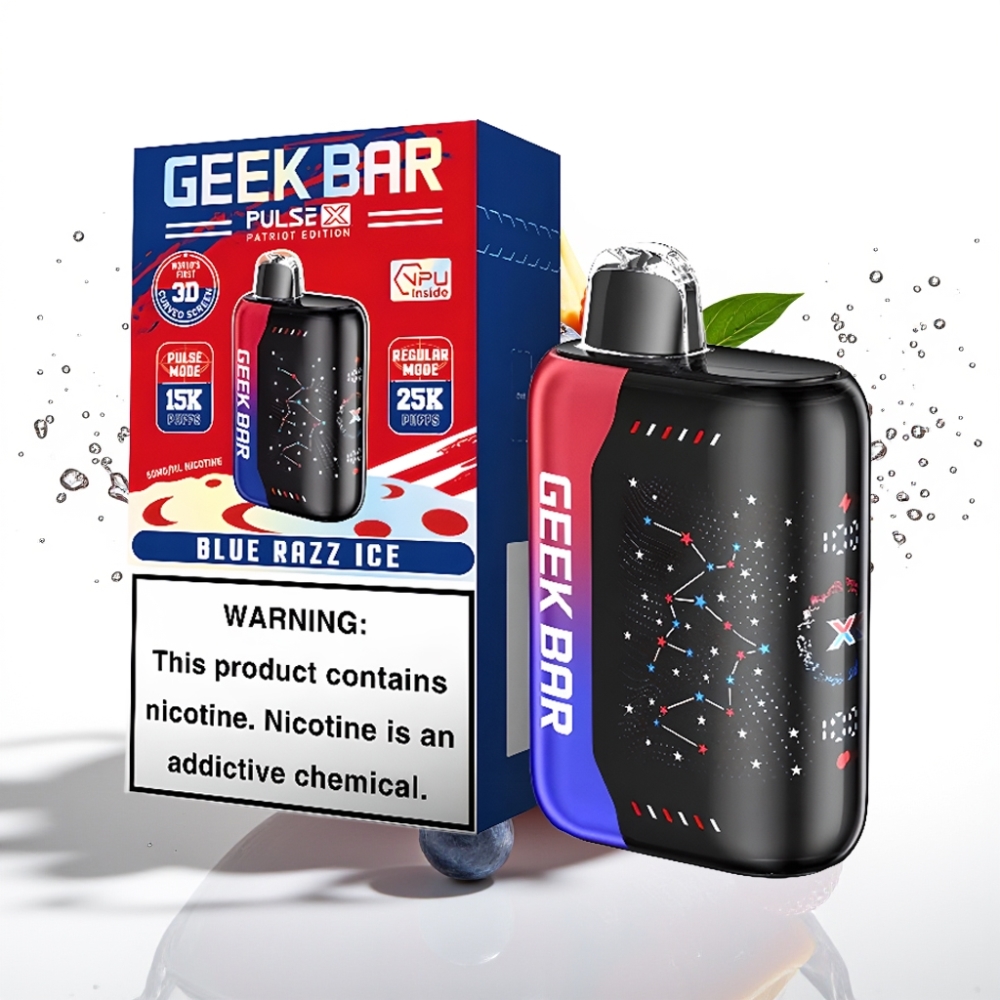 GEEK BAR Pulse X 25000 Puffs Patriot Edition Disposable Vape med 18mL E-vätska och 3D-böjd skärm