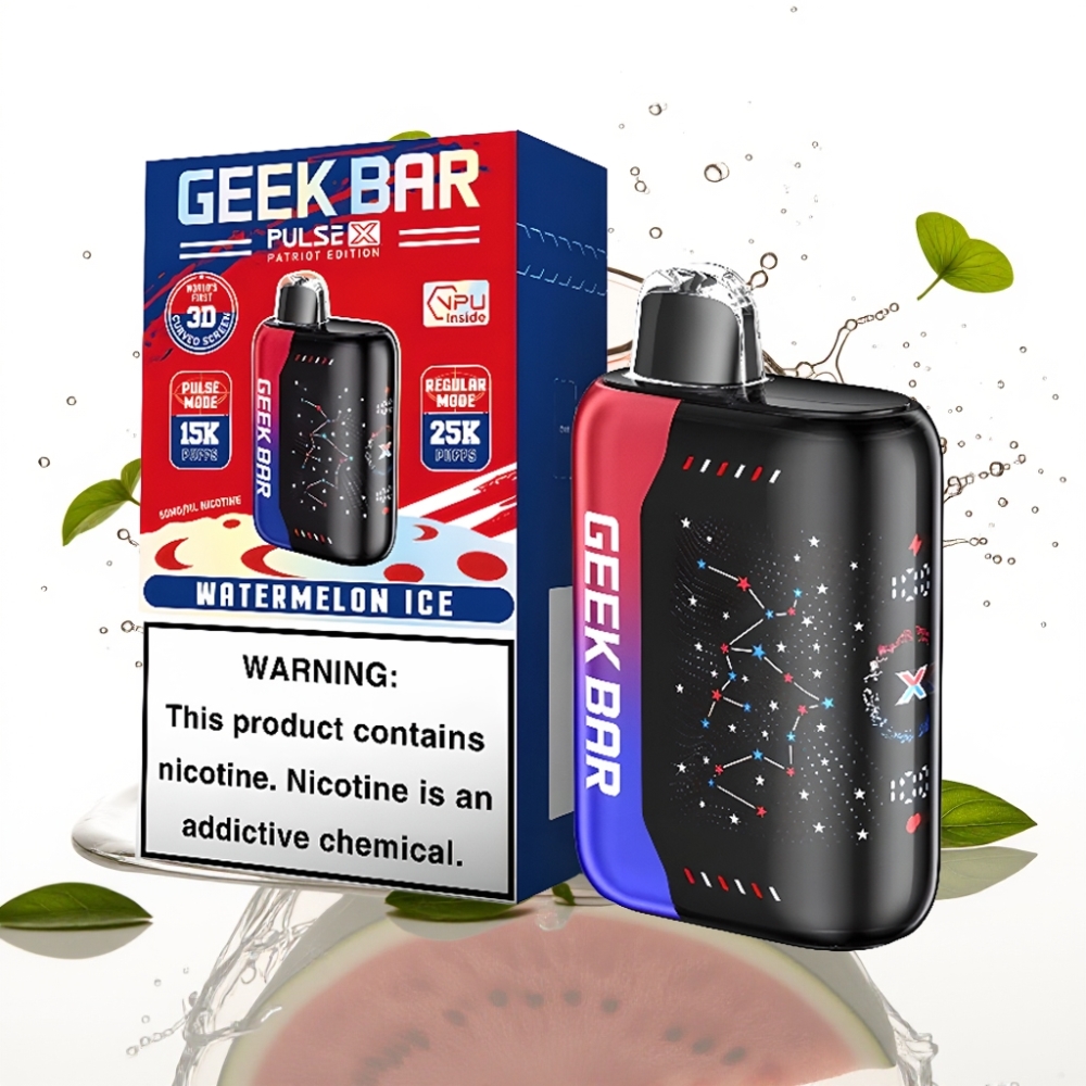 GEEK BAR Pulse X 25000 Puffs Patriot Edition Disposable Vape med 18mL E-vätska och 3D-böjd skärm