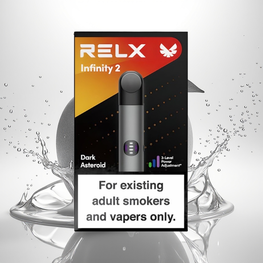 RELX Infinity 2 Vape-enhet Grå med 1,9 ml kapacitet och 600-650 puffar